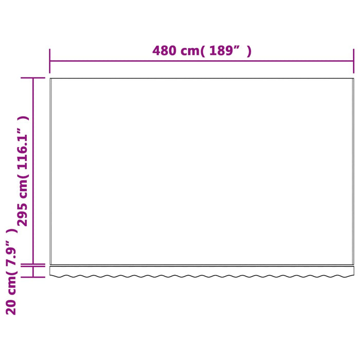 Replacement Fabric for Awning Multicolour Stripe 5x3 m