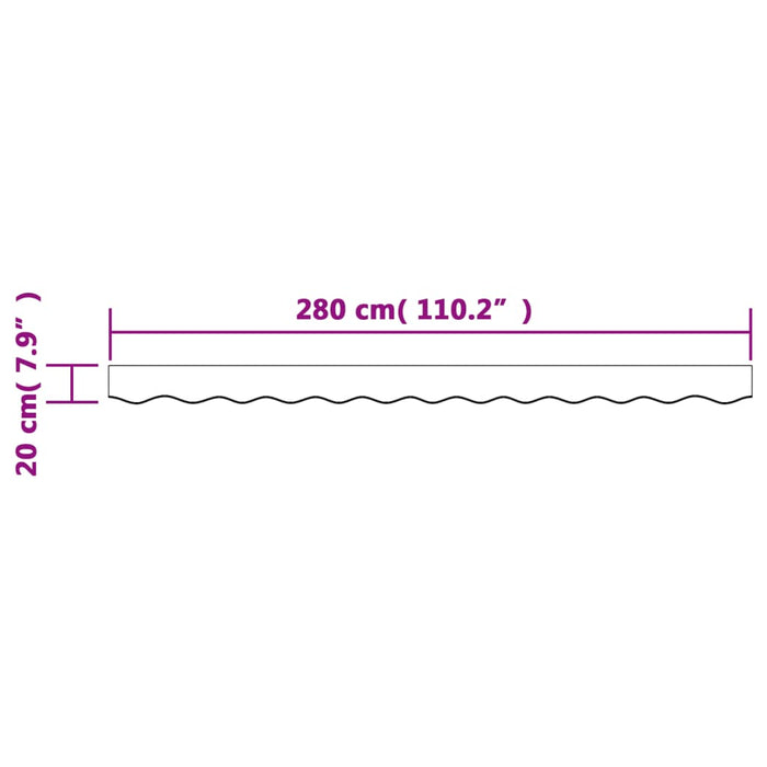 Replacement Fabric for Awning Valance Anthracite and White Stripe 3 m