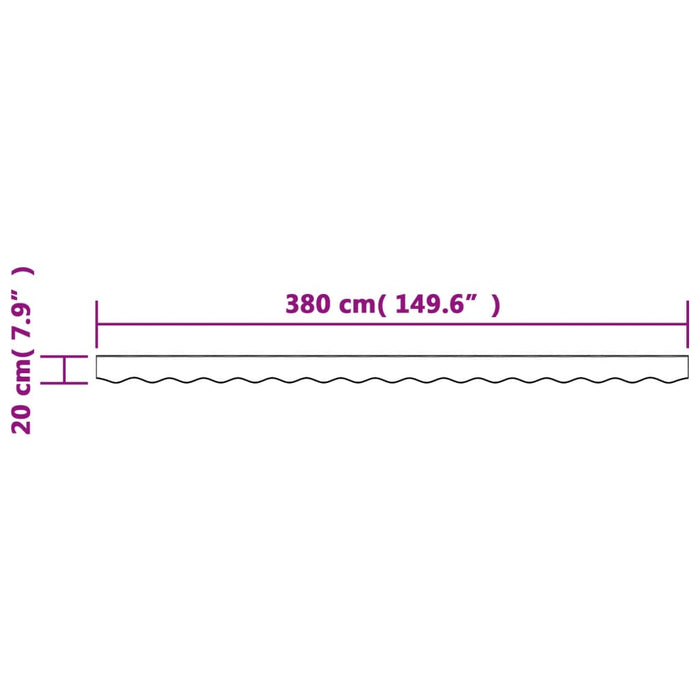 Replacement Fabric for Awning Valance Anthracite and White Stripe 4 m