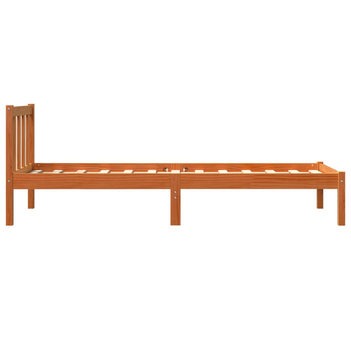 Bed Frame without Mattress Wax Brown 75x190 cm Small Single Solid Wood Pine