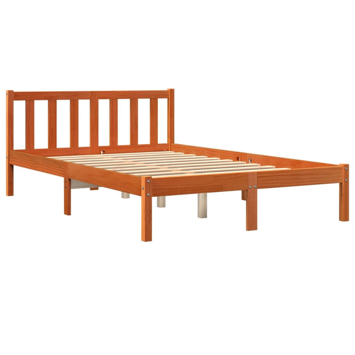 Bed Frame without Mattress Wax Brown 120x190 cm Small Double Solid Wood Pine