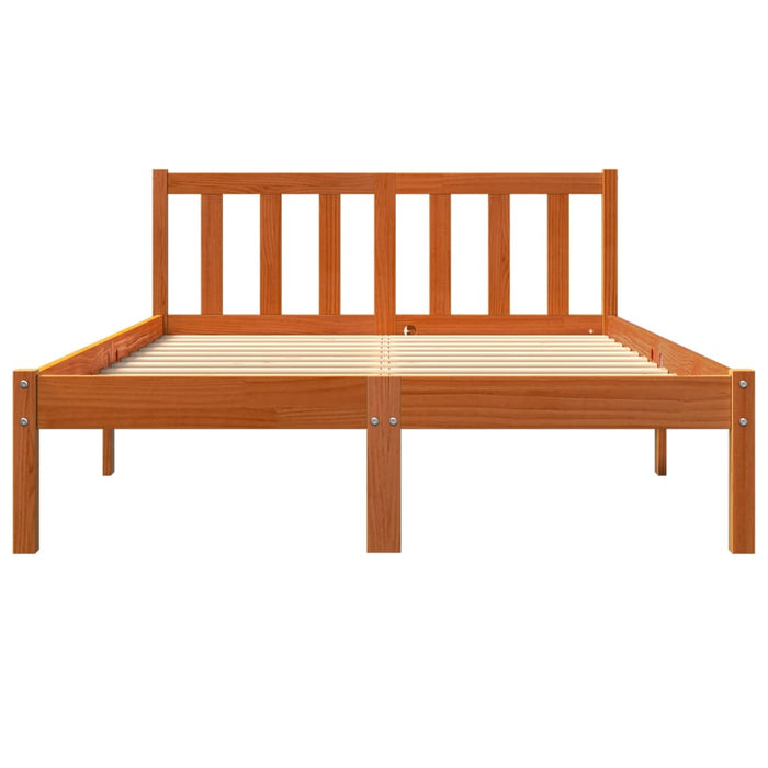 Bed Frame without Mattress Wax Brown 120x190 cm Small Double Solid Wood Pine