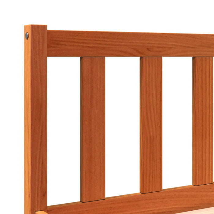 Bed Frame without Mattress Wax Brown 120x190 cm Small Double Solid Wood Pine