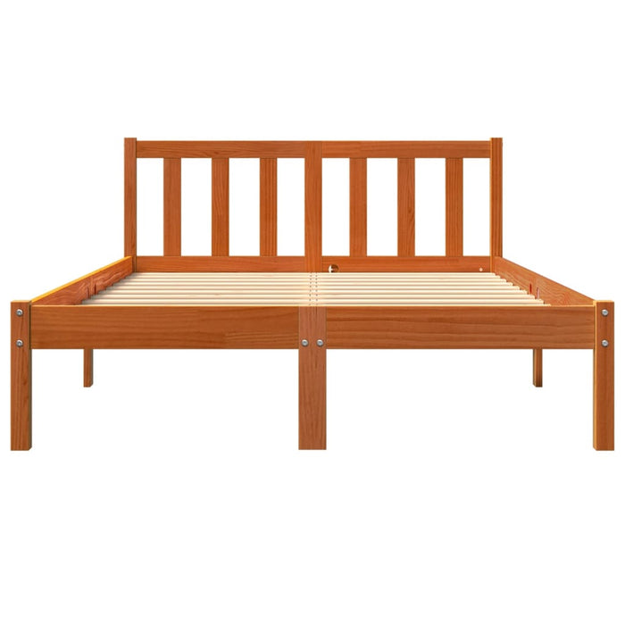 Bed Frame without Mattress Wax Brown 120x200 cm Solid Wood Pine