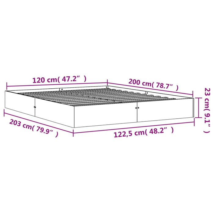 Bed Frame without Mattress Wax Brown 120x200 cm Solid Wood Pine