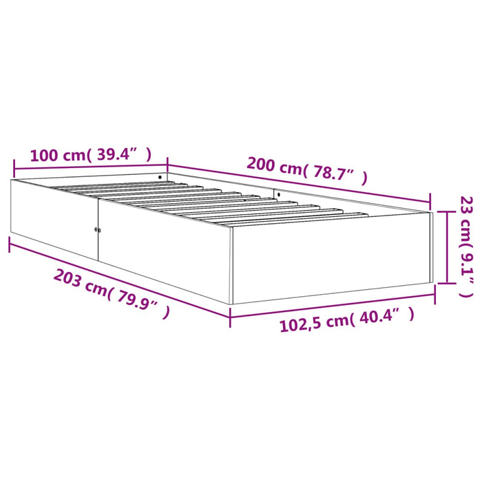 Bed Frame without Mattress Wax Brown 100x200 cm Solid Wood Pine