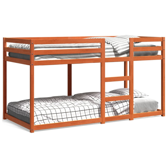 Bunk Bed without Mattress Wax Brown 75x190 cm Small Single Solid Wood Pine