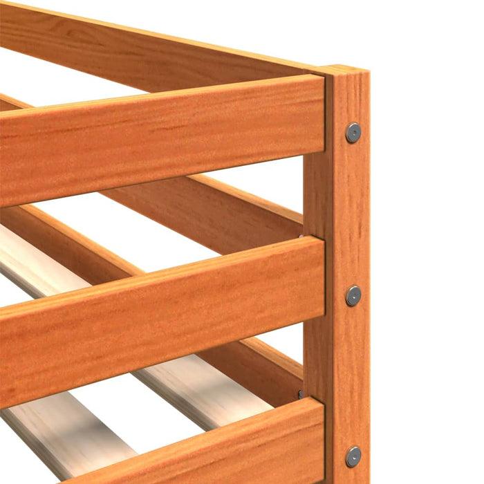 Bunk Bed without Mattress Wax Brown 75x190 cm Small Single Solid Wood Pine