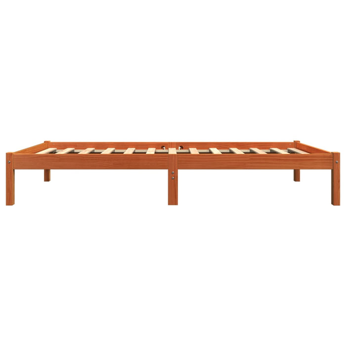 Bed Frame without Mattress Wax Brown 75x190 cm Small Single Solid Wood Pine