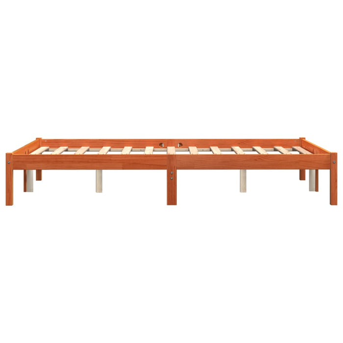 Bed Frame without Mattress Wax Brown 140x190 cm Solid Wood Pine