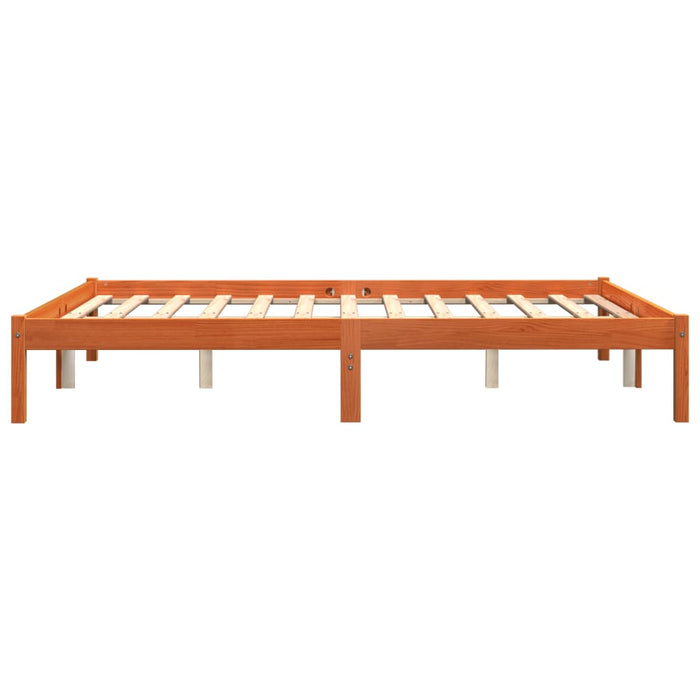 Bed Frame without Mattress Wax Brown 160x200 cm Solid Wood Pine