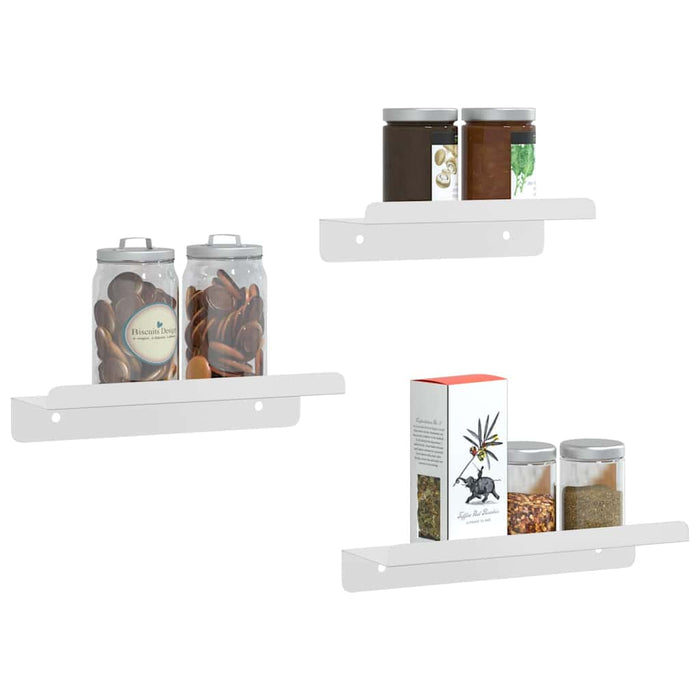 Wall Shelves 3 pcs Silver Stainless Steel