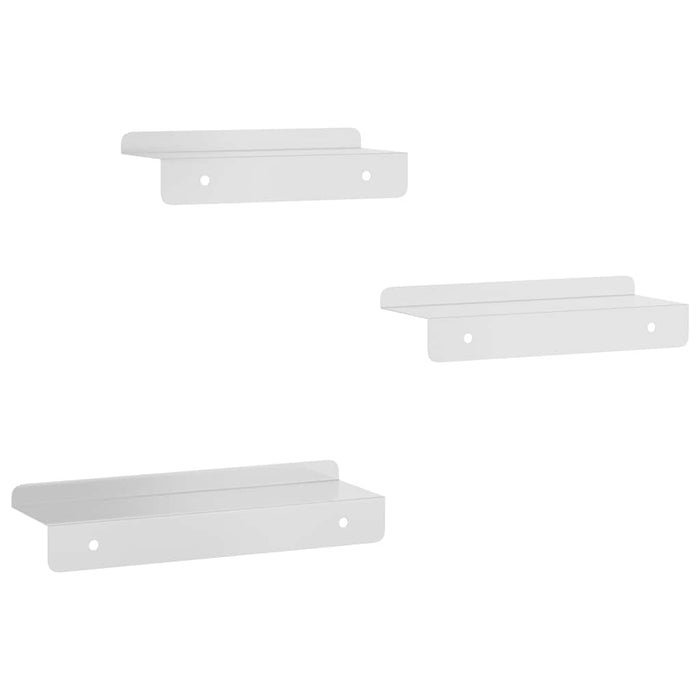 Wall Shelves 3 pcs Silver Stainless Steel