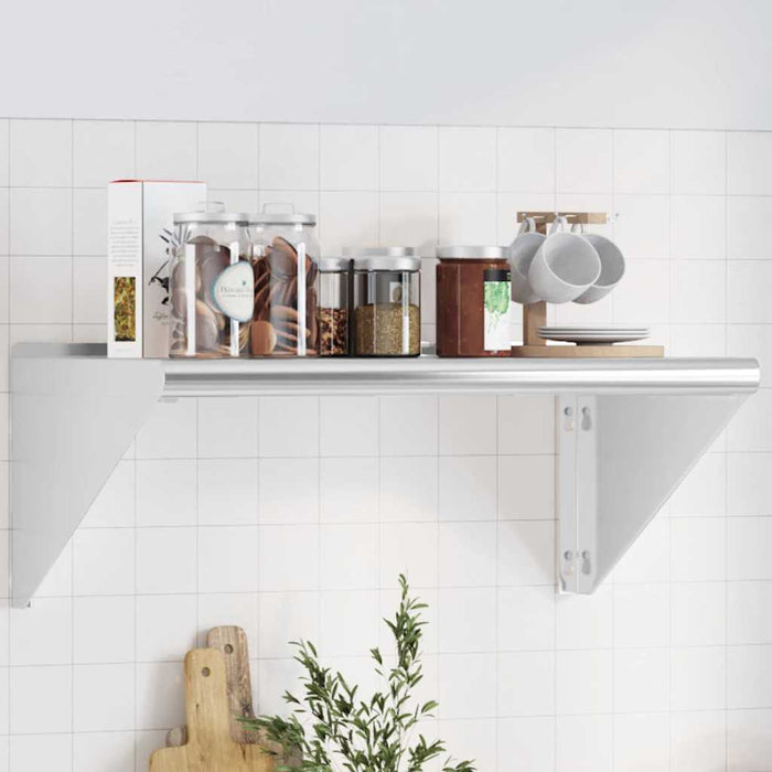 Wall Shelf 75x45x31 cm Silver Stainless Steel