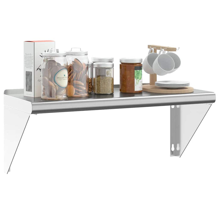 Wall Shelf 75x30x31 cm Silver Stainless Steel