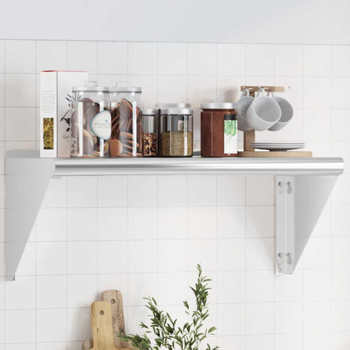 Wall Shelf 75x30x31 cm Silver Stainless Steel