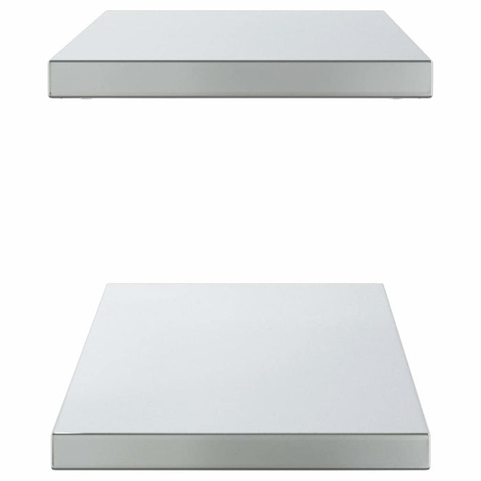 Wall Shelves 2 pcs 100x30x3 cm Silver Stainless Steel