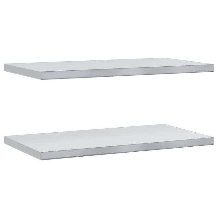 Wall Shelves 2 pcs 75x40x3 cm Silver Stainless Steel