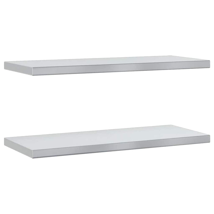 Wall Shelves 2 pcs 75x30x3 cm Silver Stainless Steel