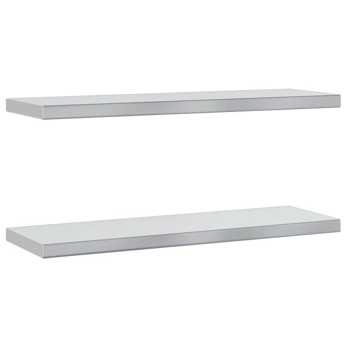 Wall Shelves 2 pcs 75x23.5x3 cm Silver Stainless Steel