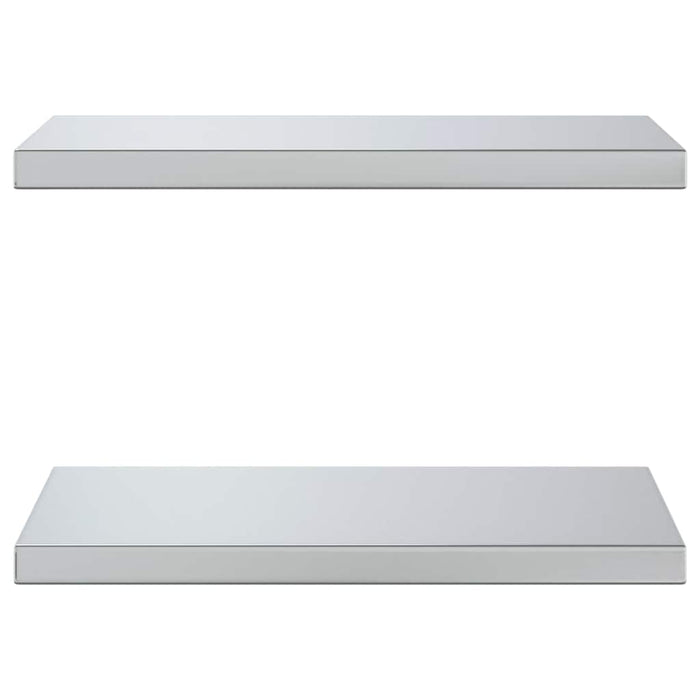 Wall Shelves 2 pcs 50x30x3 cm Silver Stainless Steel