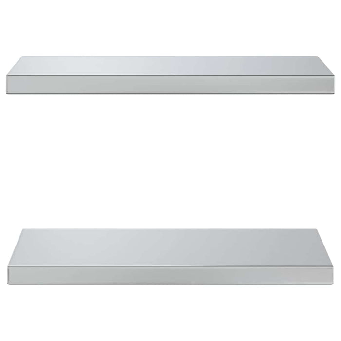 Wall Shelves 2 pcs 50x23.5x3 cm Silver Stainless Steel