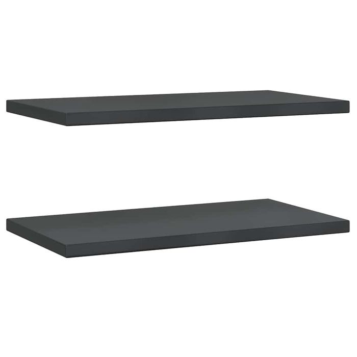 Wall Shelves 2 pcs 75x40x3 cm Black Stainless Steel