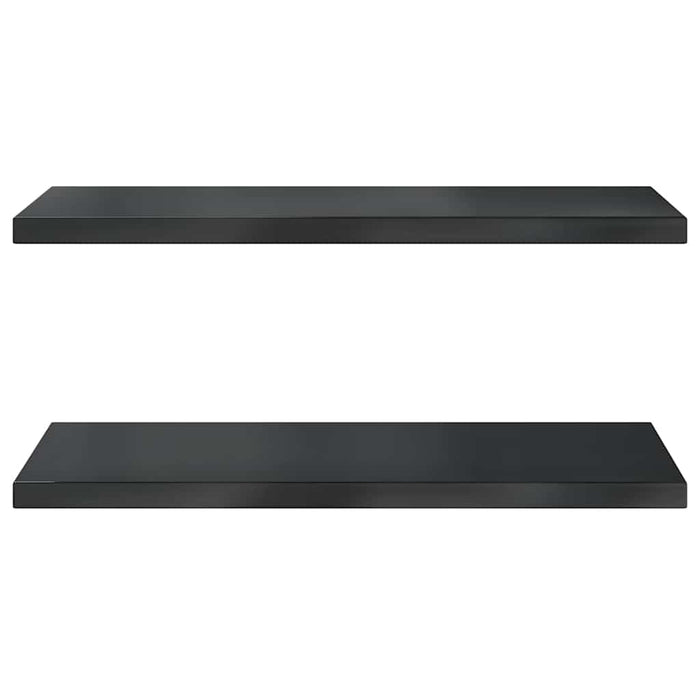 Wall Shelves 2 pcs 75x40x3 cm Black Stainless Steel