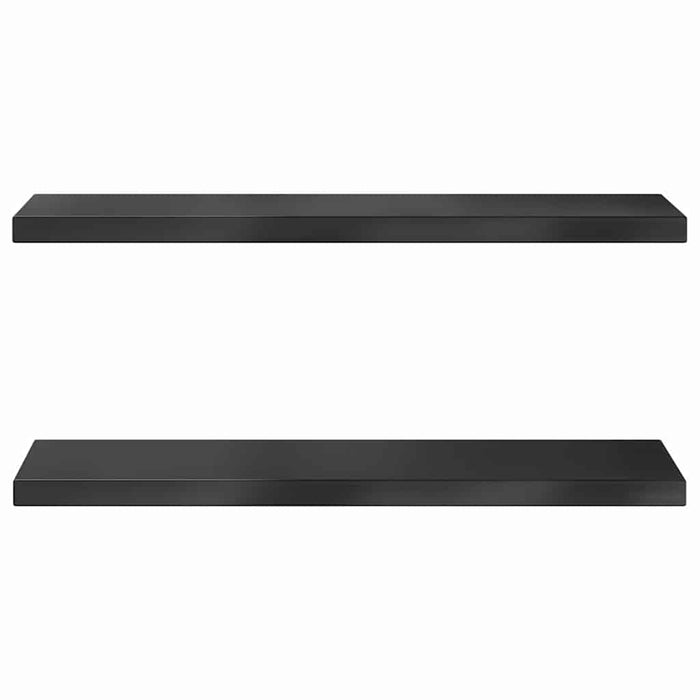 Wall Shelves 2 pcs 75x23.5x3 cm Black Stainless Steel