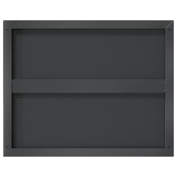 Wall Shelves 2 pcs 50x40x3 cm Black Stainless Steel