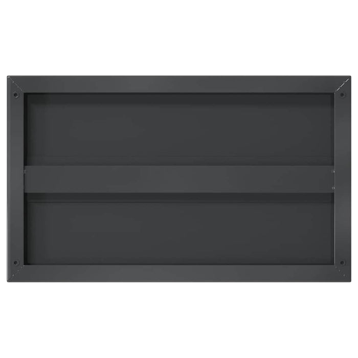 Wall Shelves 2 pcs 50x30x3 cm Black Stainless Steel