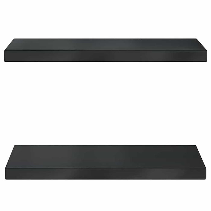 Wall Shelves 2 pcs 50x23.5x3 cm Black Stainless Steel