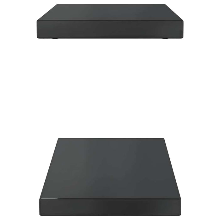 Wall Shelves 2 pcs 50x23.5x3 cm Black Stainless Steel