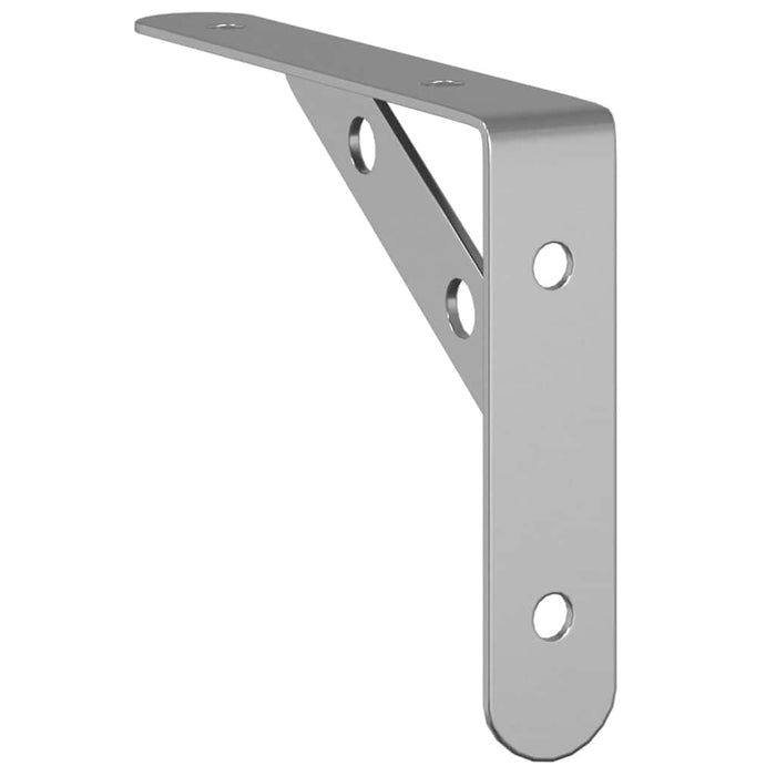 Shelf Brackets 4 pcs 15x2.5x11.5 cm Silver Stainless Steel