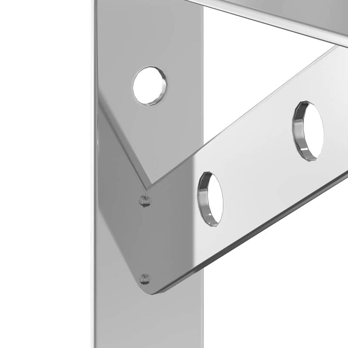 Shelf Brackets 4 pcs 15x2.5x11.5 cm Silver Stainless Steel