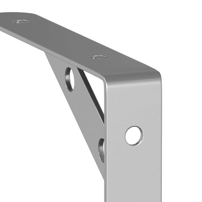 Shelf Brackets 4 pcs 15x2.5x11.5 cm Silver Stainless Steel