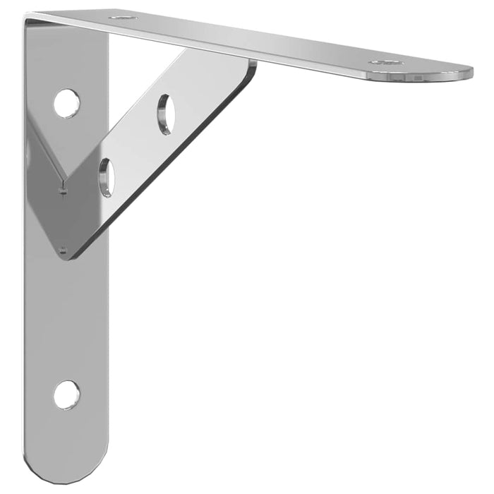 Shelf Brackets 4 pcs 20x2.5x14 cm Silver Stainless Steel