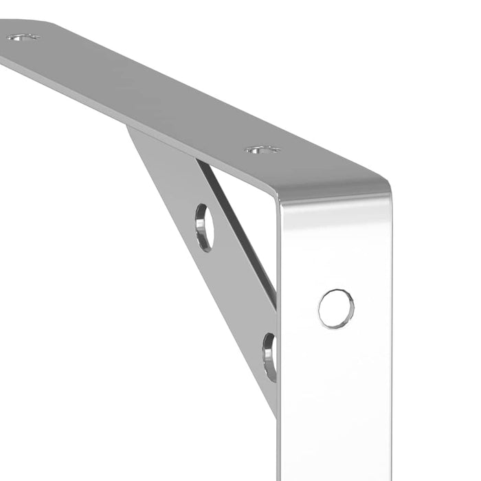 Shelf Brackets 4 pcs 20x2.5x14 cm Silver Stainless Steel