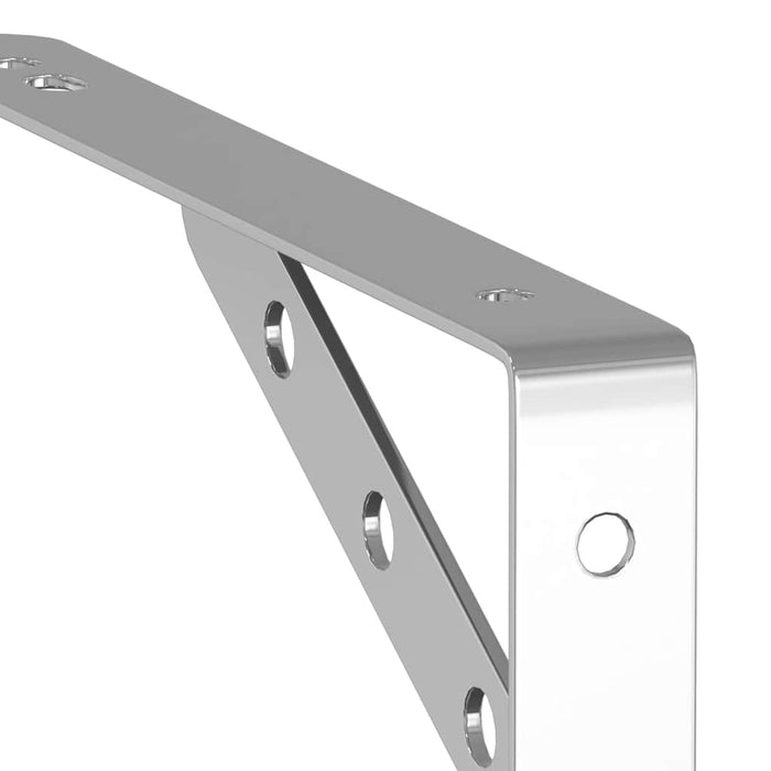 Shelf Brackets 4 pcs 23.5x2.5x15.5 cm Silver Stainless Steel