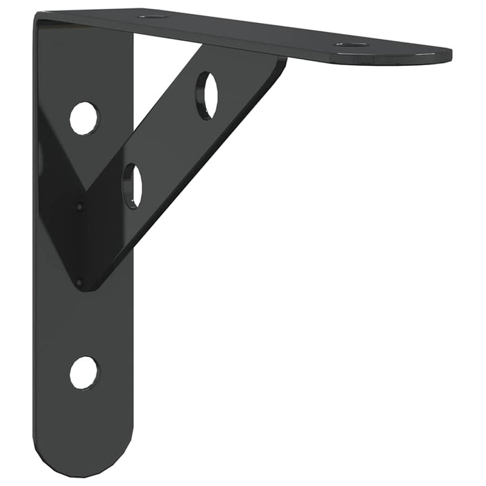 Shelf Brackets 4 pcs 15x2.5x11.5 cm Black Stainless Steel