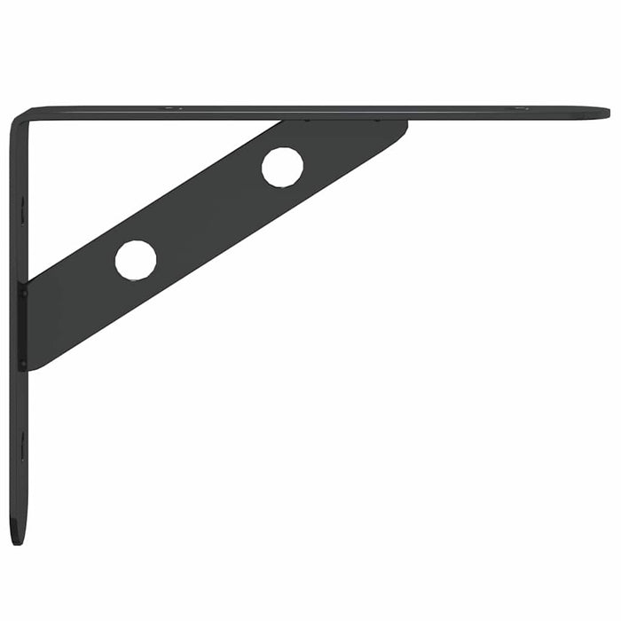 Shelf Brackets 4 pcs 15x2.5x11.5 cm Black Stainless Steel