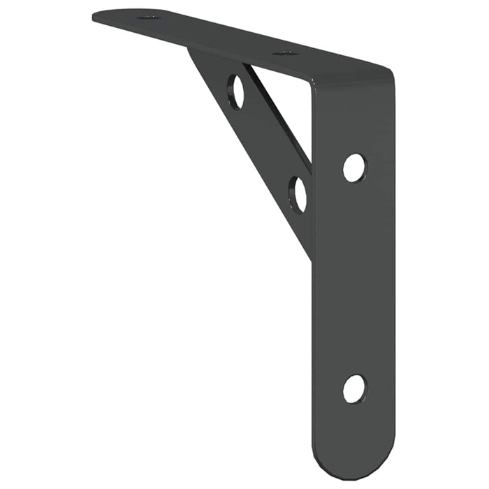 Shelf Brackets 4 pcs 15x2.5x11.5 cm Black Stainless Steel