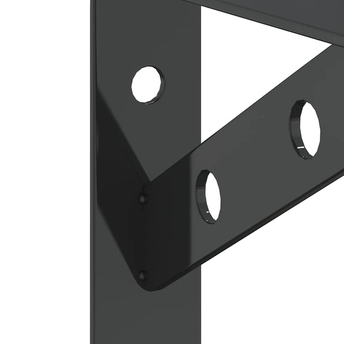 Shelf Brackets 4 pcs 15x2.5x11.5 cm Black Stainless Steel