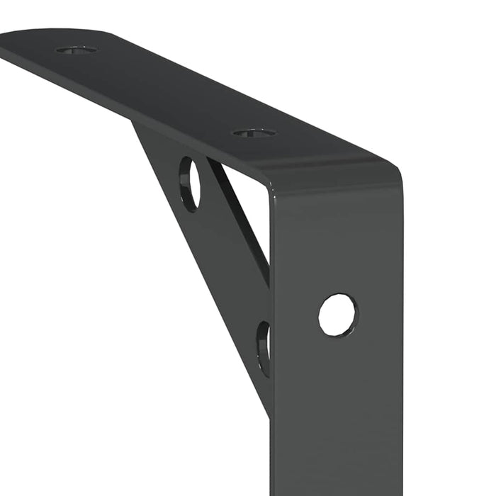 Shelf Brackets 4 pcs 15x2.5x11.5 cm Black Stainless Steel