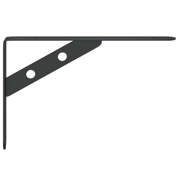 Shelf Brackets 4 pcs 20x2.5x14 cm Black Stainless Steel