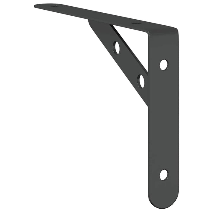 Shelf Brackets 4 pcs 20x2.5x14 cm Black Stainless Steel