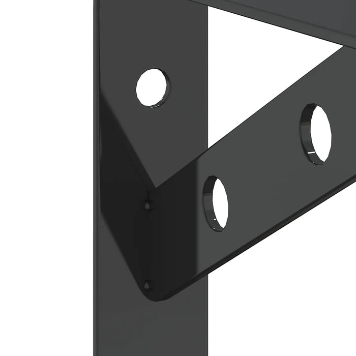 Shelf Brackets 4 pcs 20x2.5x14 cm Black Stainless Steel