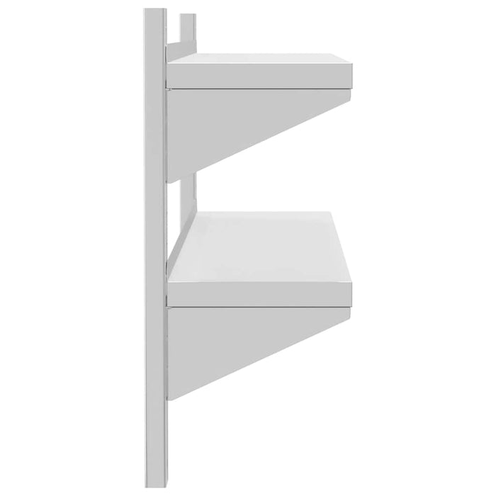 2-Tier Wall Shelf 100x23.5x60 cm Silver Stainless Steel