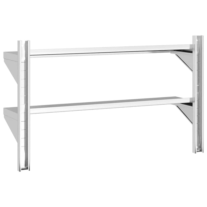 2-Tier Wall Shelf 100x23.5x60 cm Silver Stainless Steel