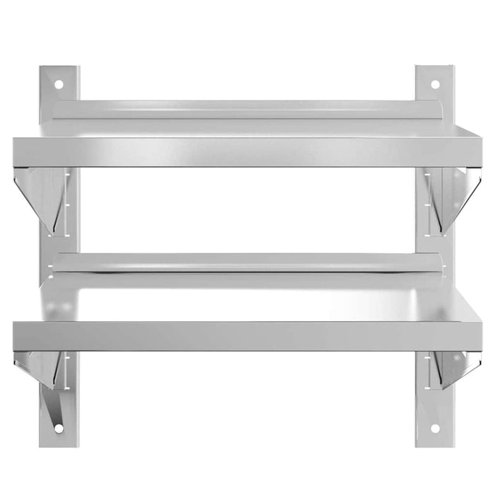 2-Tier Wall Shelf 50x40x48 cm Silver Stainless Steel